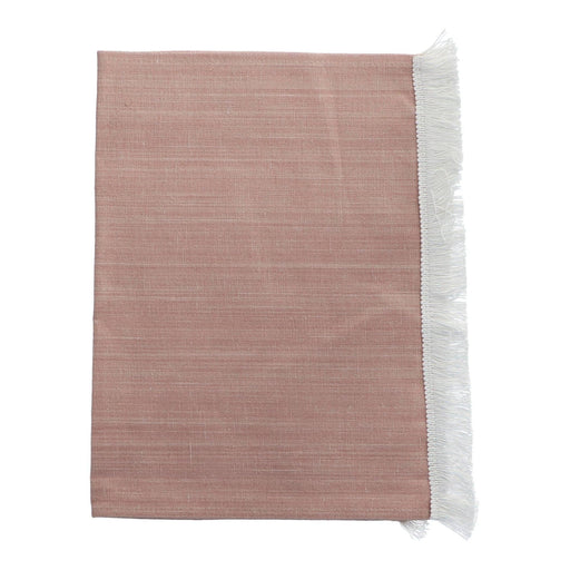 Placemat frayed edge Beige and White motif 150 50x50cm Teixits Vicens - FOODIES IN HEELS