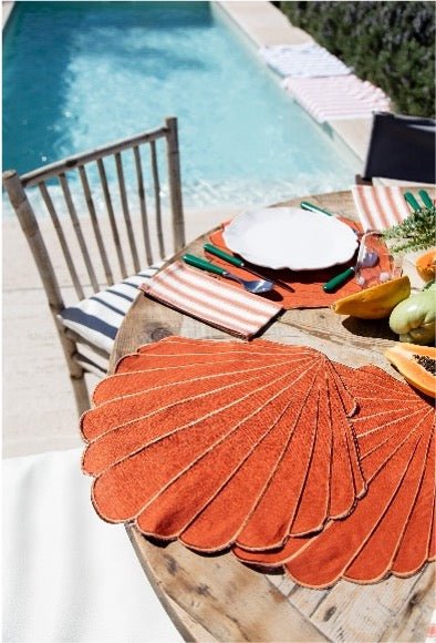 Placemat Shell Orange with white 40cm - Placemats - Mariaida Home