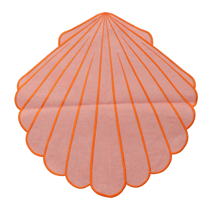 Placemat Shell Orange with white 40cm - Placemats - Mariaida Home