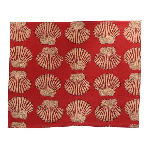 Placemats handgeprint katoen rood wit schelp 40x50cm (set van 4) Les Ottomans - FOODIES IN HEELS