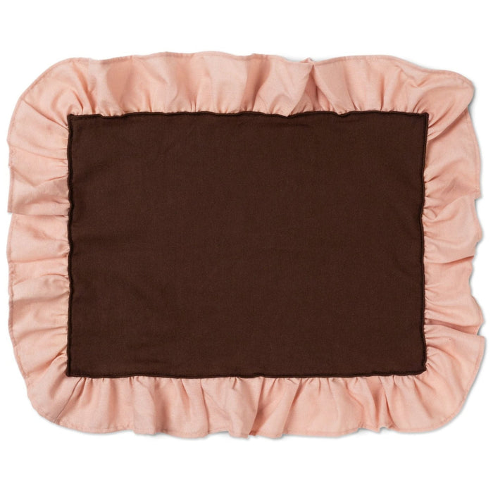 Placemats ruffle bruin & roze (set van 2) - Placemats - Kulu Club