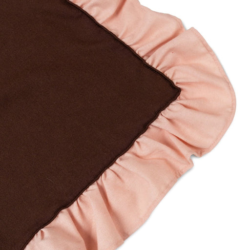 Placemats ruffle bruin & roze (set van 2) - Placemats - Kulu Club