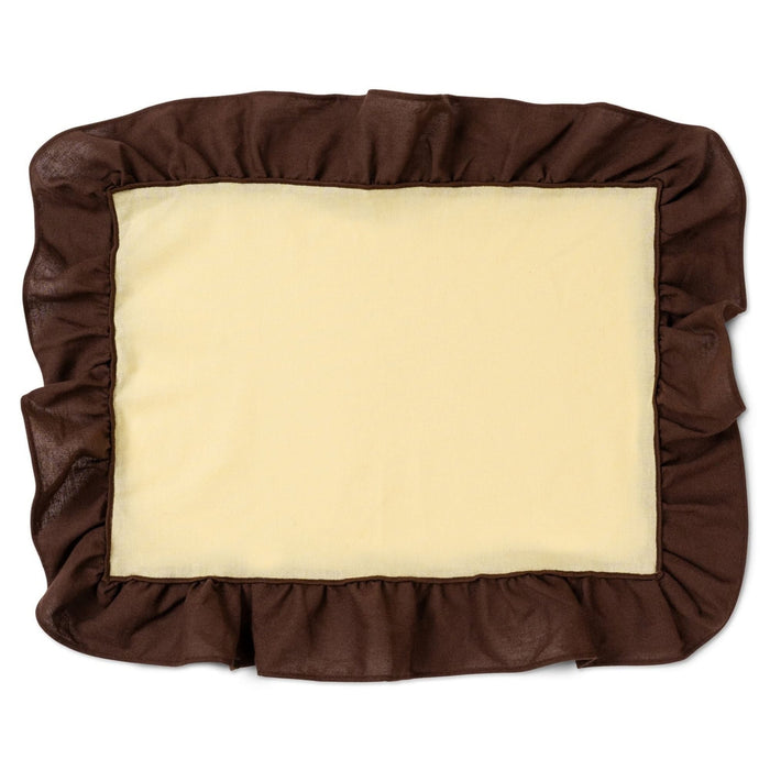 Placemats ruffle geel & bruin (set van 2) - Placemats - Kulu Club