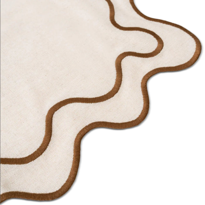 Placemats wavy beige & bruin (set van 2) - Placemats - Kulu Club