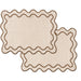 Placemats wavy beige & bruin (set van 2) - Placemats - Kulu Club