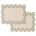 Placemats wavy beige & green (set van 2) - Placemats - Kulu Club