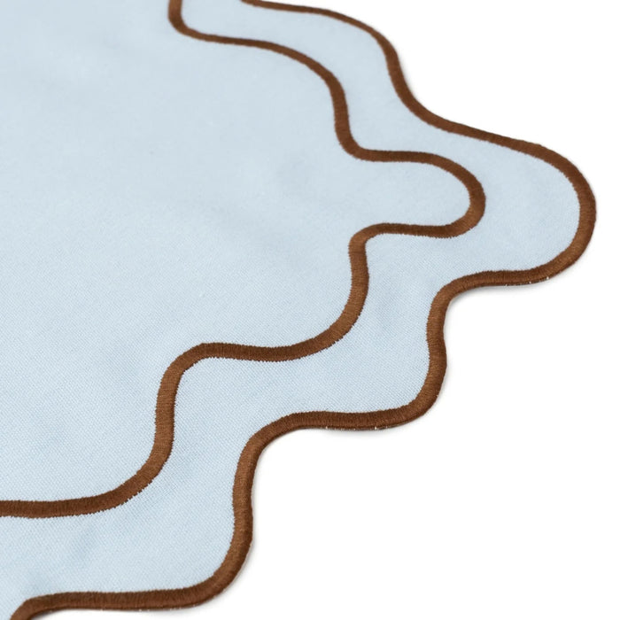 Placemats wavy blauw & bruin (set van 2) - Placemats - Kulu Club