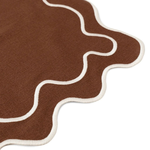 Placemats wavy bruin & wit (set van 2) - Placemats - Kulu Club