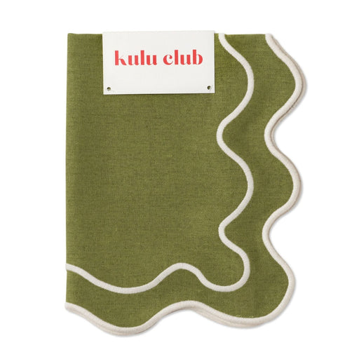 Placemats wavy groen & wit (set van 2) - Placemats - Kulu Club