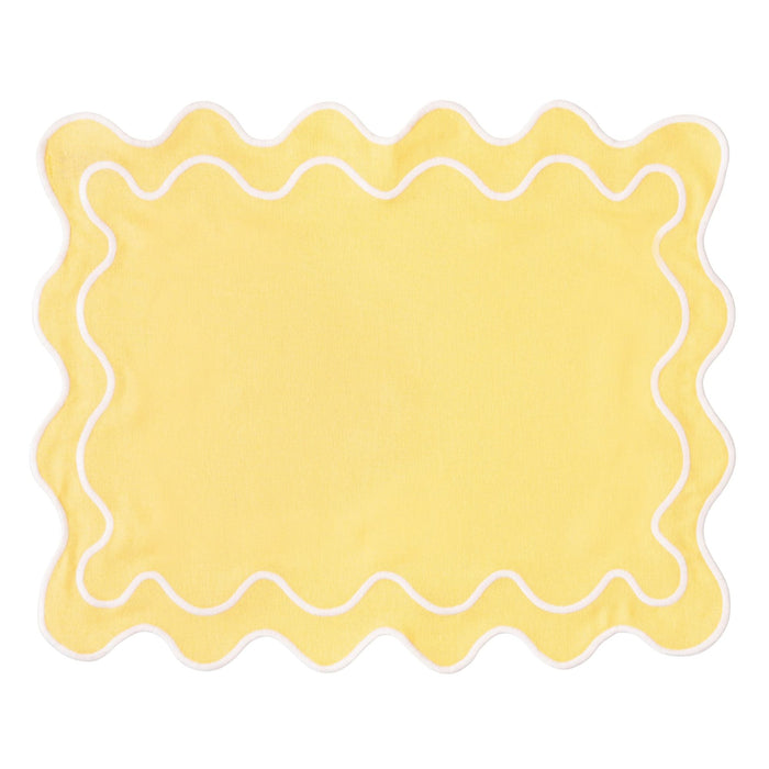 Placemats wavy yellow (set van 2) - Placemats - Kulu Club