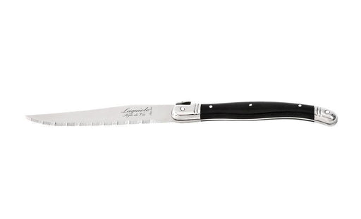 Premium Line steakmessen zwart in houten tray (set van 6) - Bestek - Laguiole Style de Vie