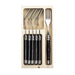 Premium Line vorken zwart in houten tray (set van 6) Laguiole Style de Vie - FOODIES IN HEELS