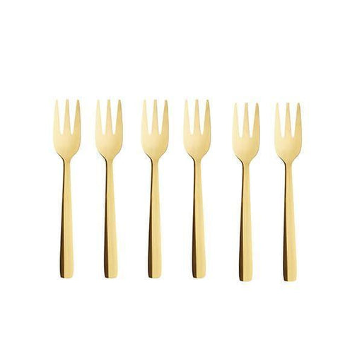 Raw 6 cake forks gold in gift box Aida - FOODIES IN HEELS