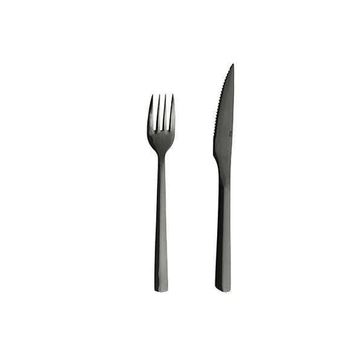 Raw steak knife and fork 8-piece black Aida - FOODIES IN HEELS