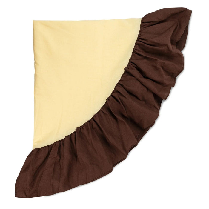Rond tafelkleed Ruffle geel & bruin 180cm - Tafelkleden - Kulu Club