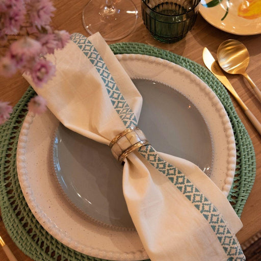 Rotan placemat Aureo Turquoise (set van 2) - Placemats - Mahe Homeware