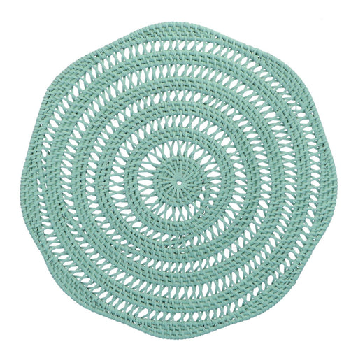 Rotan placemat Aureo Turquoise (set van 2) - Placemats - Mahe Homeware