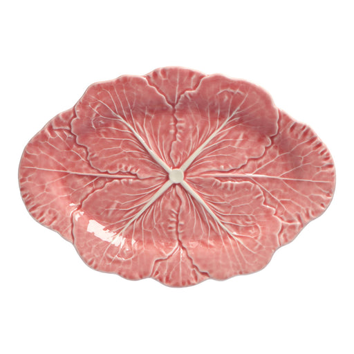 Saladeschaal ovaal koolblad roze 37,5cm - Schalen - Bordallo Pinheiro
