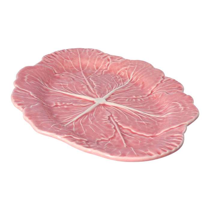 Saladeschaal ovaal koolblad roze 37,5cm - Schalen - Bordallo Pinheiro