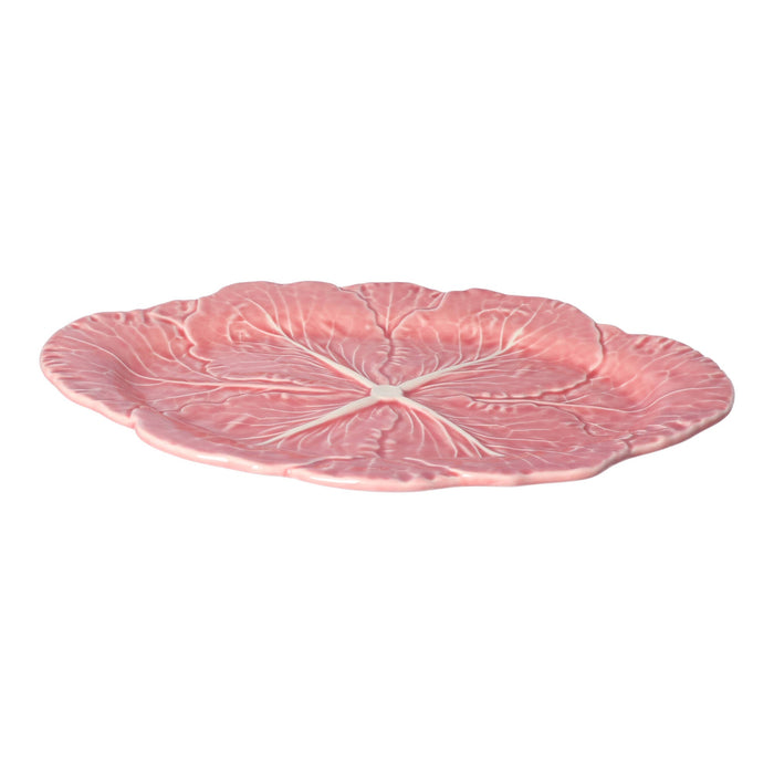 Saladeschaal ovaal koolblad roze 37,5cm - Schalen - Bordallo Pinheiro