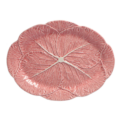 Saladeschaal ovaal koolblad roze 43cm - Schalen - Bordallo Pinheiro