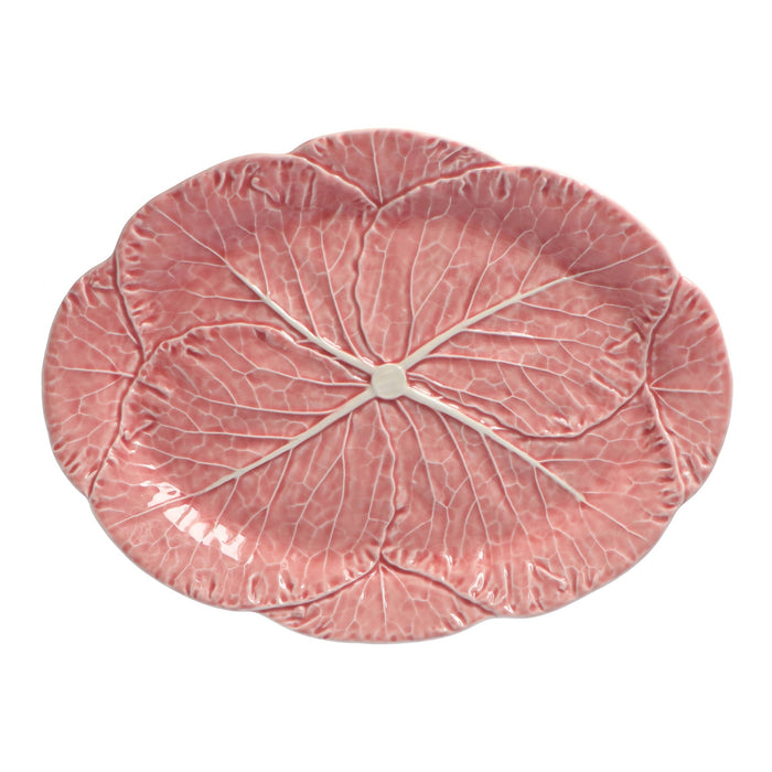 Saladeschaal ovaal koolblad roze 43cm - Schalen - Bordallo Pinheiro