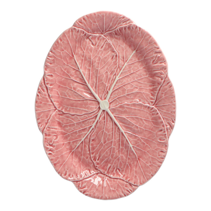 Saladeschaal ovaal koolblad roze 43cm - Schalen - Bordallo Pinheiro