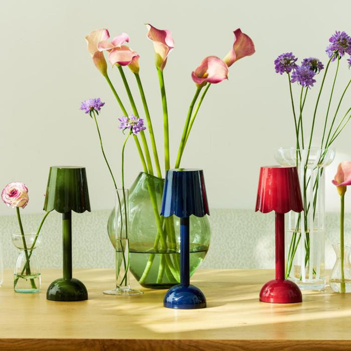 Scallop LED tafellamp 28cm Burgundy - Tafellampen - Addison Ross