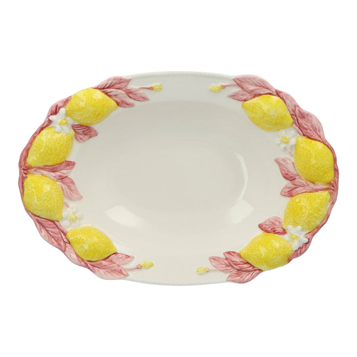 Schaal keramiek Lemon met roze 38x26cm - Schalen - Les Ottomans