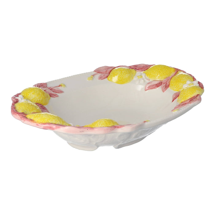Schaal keramiek Lemon met roze 38x26cm - Schalen - Les Ottomans