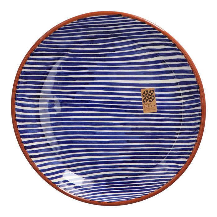 Schaal met smal streeppatroon blauw 27cm Casa Cubista - FOODIES IN HEELS