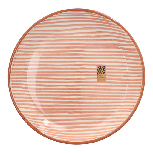 bowl with narrow stripe pattern terracotta 27cm Casa Cubista - -. FOODIES IN HEELS