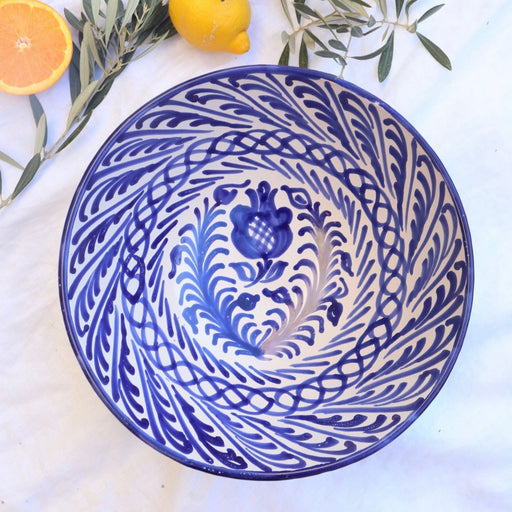 Schaal Pomegranate blauw 30cm - Schalen - Lenta Living
