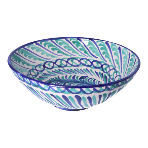 Schaal Pomegranate blauw met turquoise 30cm - Schalen - Lenta Living