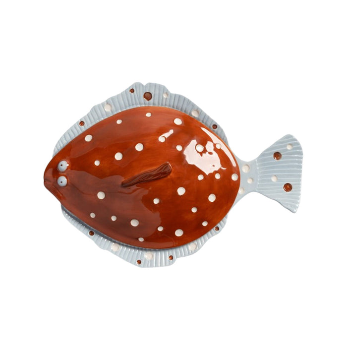 Schaal Schol bruin met deksel 29,5cm - Schalen - &Klevering