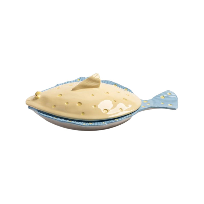 Schaal Schol geel met deksel 29,5cm - Schalen - &Klevering