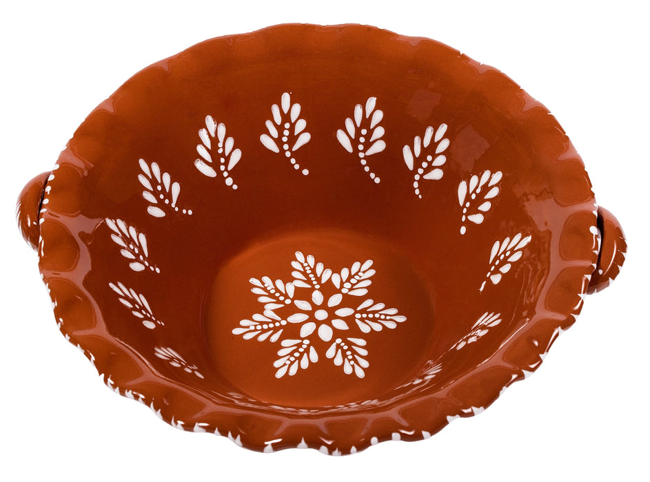 Schaal terracotta wit beschilderd 21x21cm - Schalen - Socerâmica