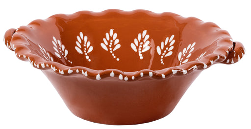 Schaal terracotta wit beschilderd 21x21cm - Schalen - Socerâmica