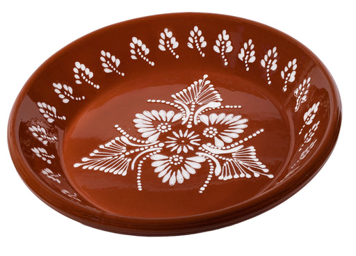 Schaal terracotta wit beschilderd 25x25cm - Schalen - Socerâmica