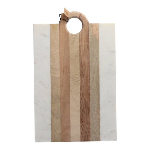 Serveerplateau Moa marmer en hout 41x26cm - Borrelplateaus - Be Home