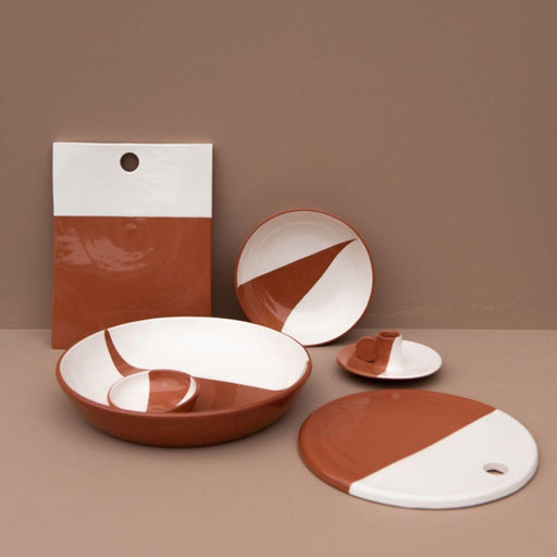 Serving tray rectangle dipped terracotta and white Casa Cubista - -. FOODIES IN HEELS