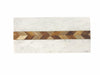 Serveerplateau rechthoekig wit marmer met hout mozaiek 38cm Be Home - FOODIES IN HEELS