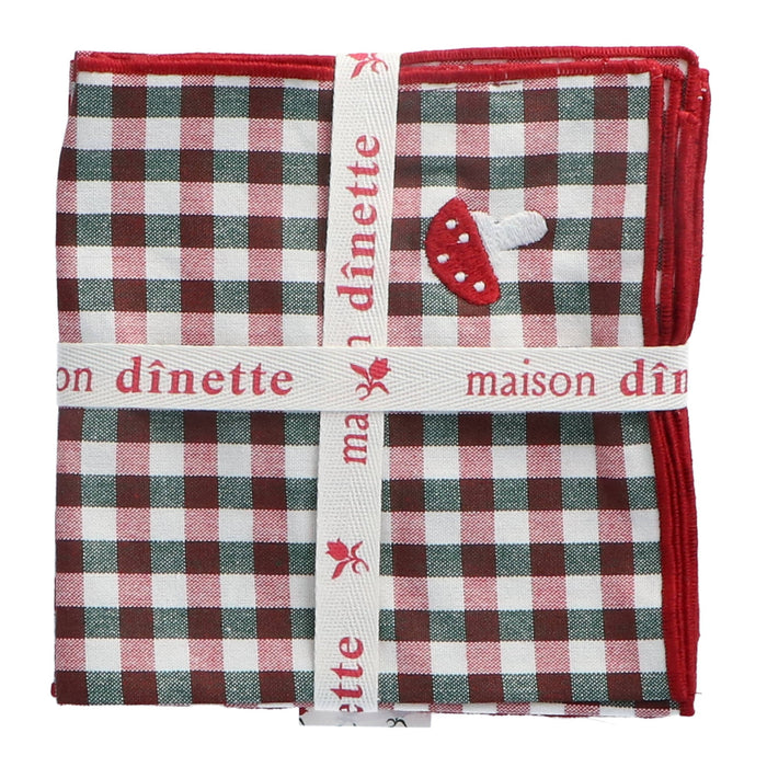 Servet Anatole Red 40x40cm (set van 4) - Servetten - Maison Dinette