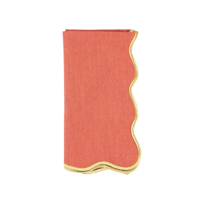 Servet Beja Terracotta with green 45x45cm - Servetten - Mariaida Home