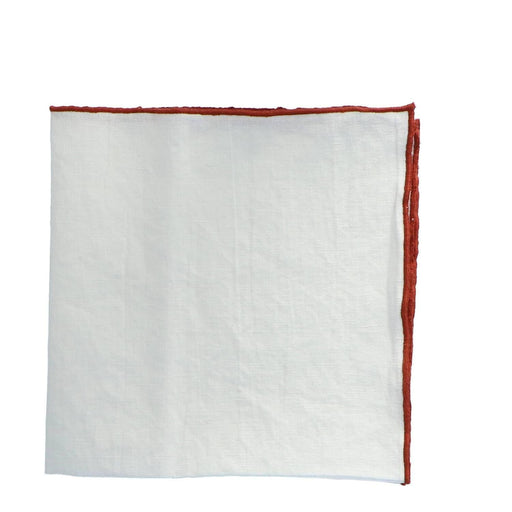 Servet Bourdon Canvas Mimi - Blanc & Bourdon Argile (set van 6) - Servetten - Maison de Vacances