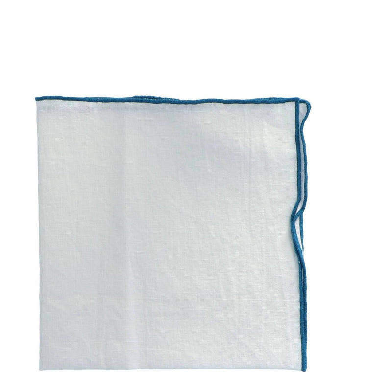 Servet Bourdon Canvas Mimi - Blanc & Bourdon Canard (set van 6) - Servetten - Maison de Vacances