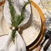 Servet Bourdon Canvas Mimi - Blanc & Bourdon Kaki (set van 6) - Servetten - Maison de Vacances