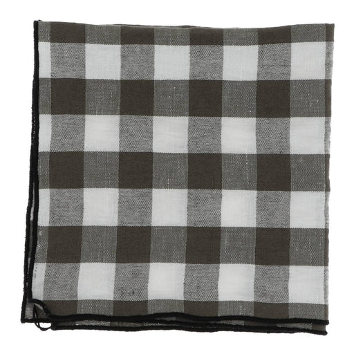 Servet Bourdon Canvas Mimi Vichy - Vichy Kaki & Bourdon Noir (set van 6) - Servetten - Maison de Vacances
