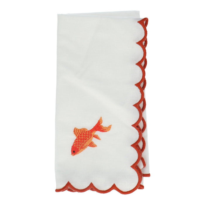 Servet Fish Orange Bole 45x45cm - Servetten - Mariaida Home