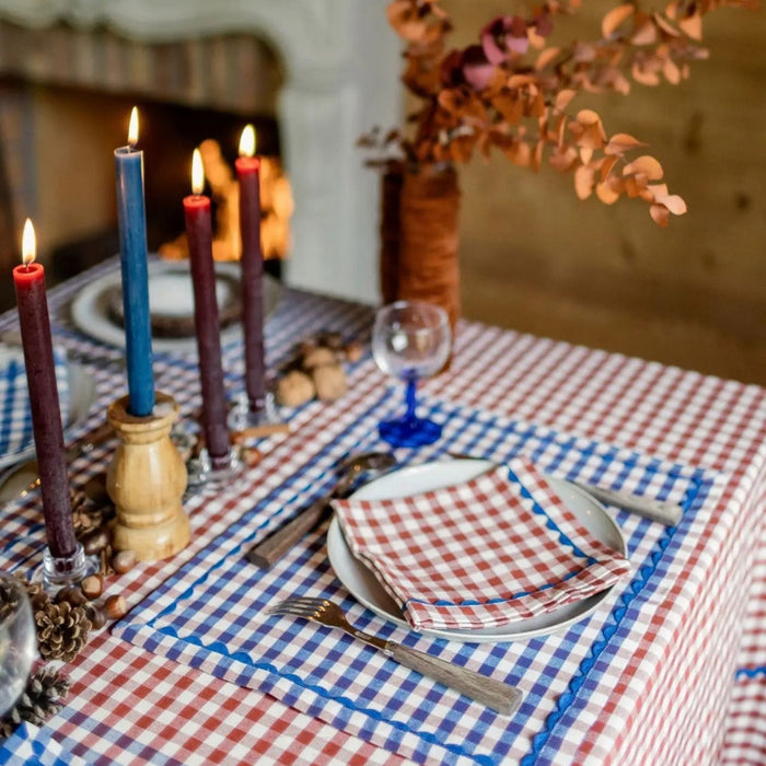 Servet Gaston Blue 40x40cm (set van 4) - Servetten - Maison Dinette
